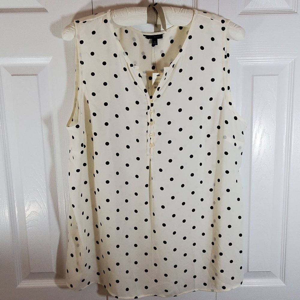 Talbot's Sleeveless Polka Dot Blouse Size XL NWT